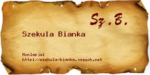 Szekula Bianka névjegykártya